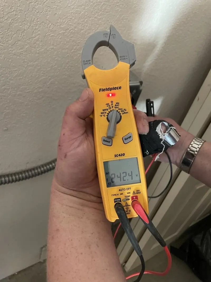 Voltage testing with clamp meter during Generator Installation in New London